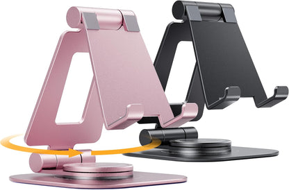 2-Pack 360° Rotating Dual Adjustable Phone Stand, Charging-Friendly