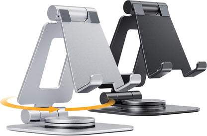 2-Pack 360° Rotating Dual Adjustable Phone Stand, Charging-Friendly