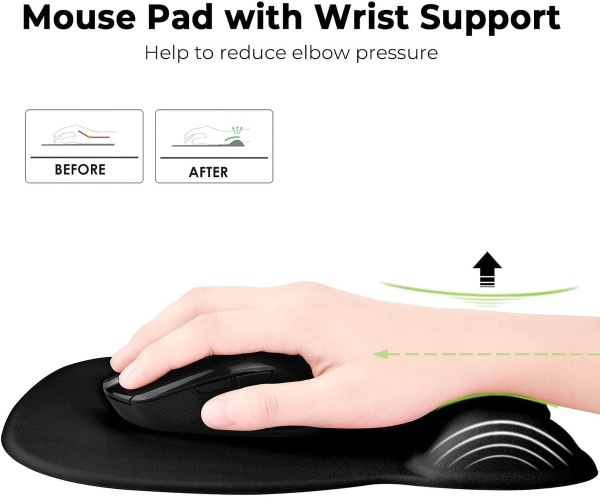 Ergonomic Mouse Pad with Wrist Rest, Memory Foam Support Mousepad