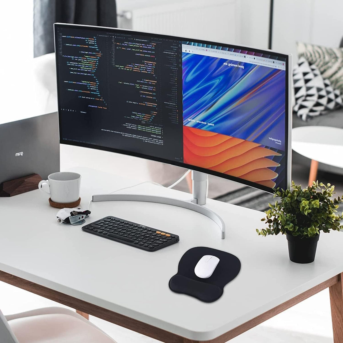 Ergonomic Mouse Pad with Wrist Rest, Memory Foam Support Mousepad