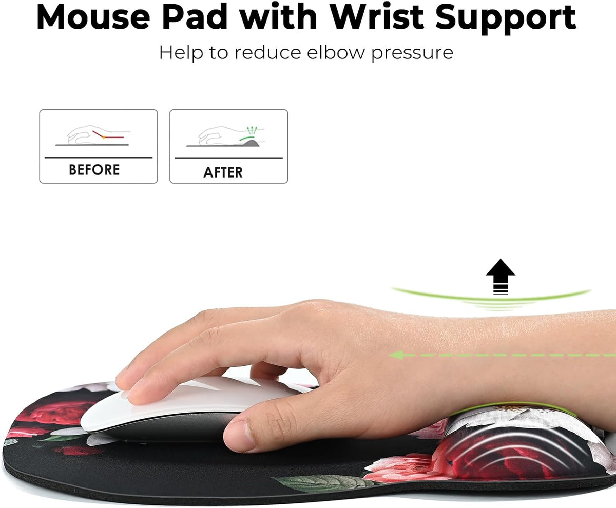 Ergonomic Mouse Pad with Wrist Rest, Memory Foam Support Mousepad