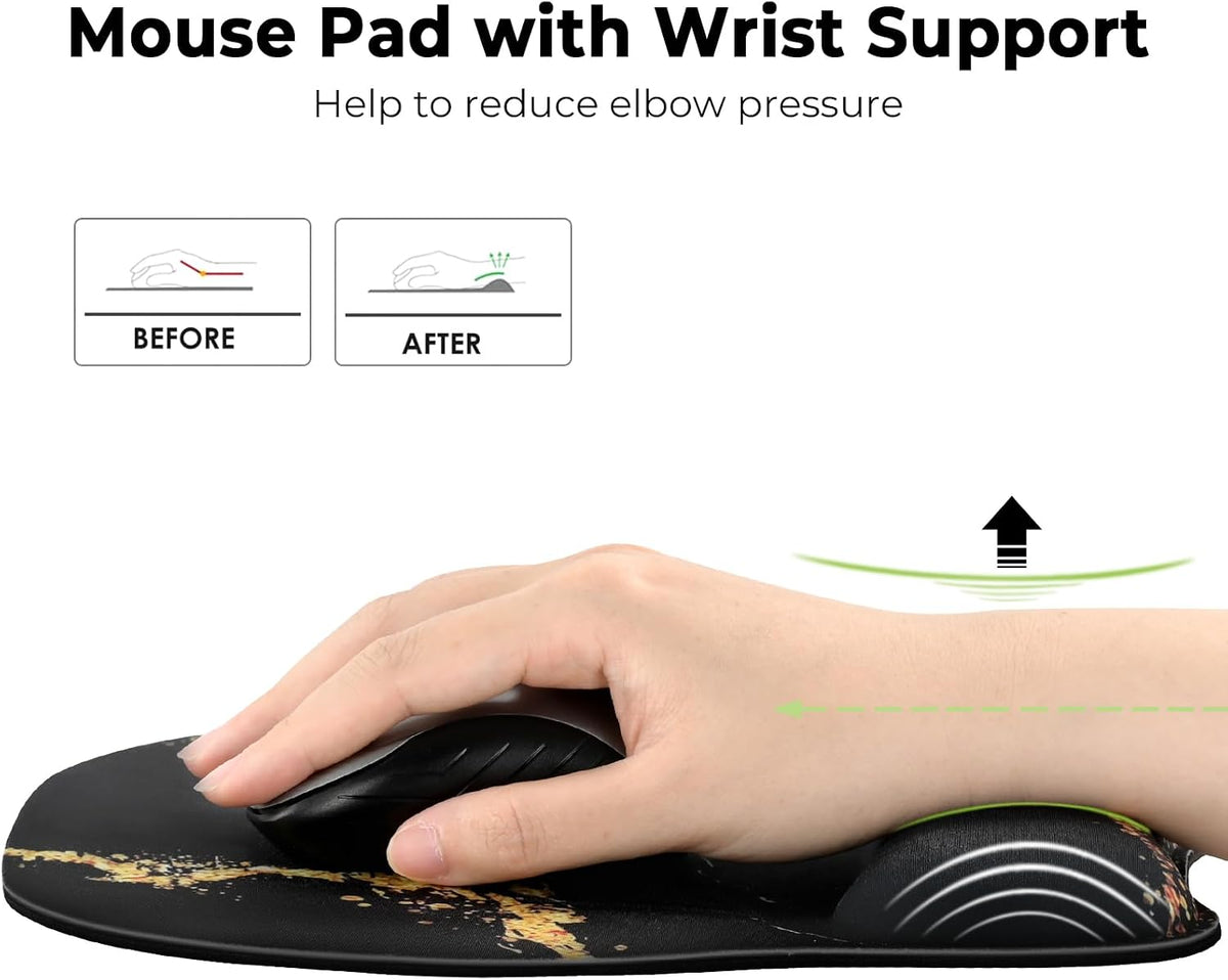 Ergonomic Mouse Pad with Wrist Rest, Memory Foam Support Mousepad