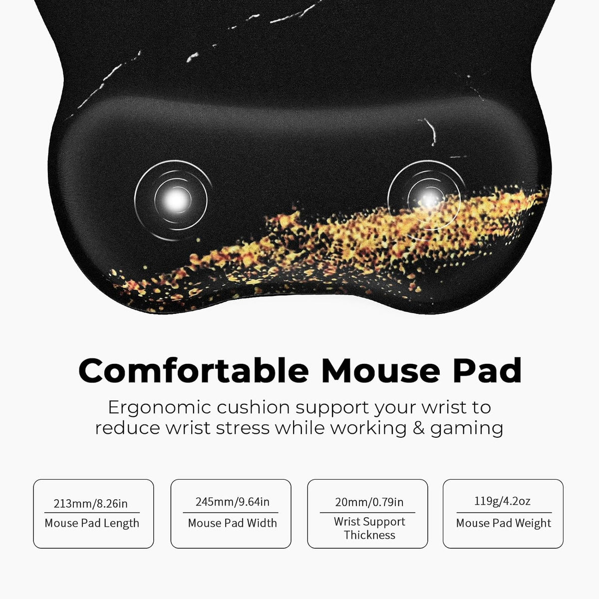 Ergonomic Mouse Pad with Wrist Rest, Memory Foam Support Mousepad
