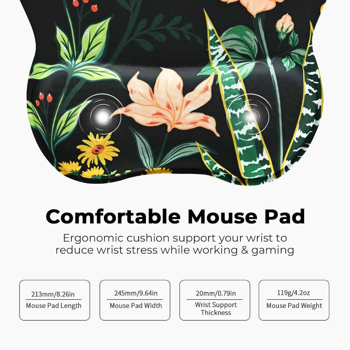 Ergonomic Mouse Pad with Wrist Rest, Memory Foam Support Mousepad