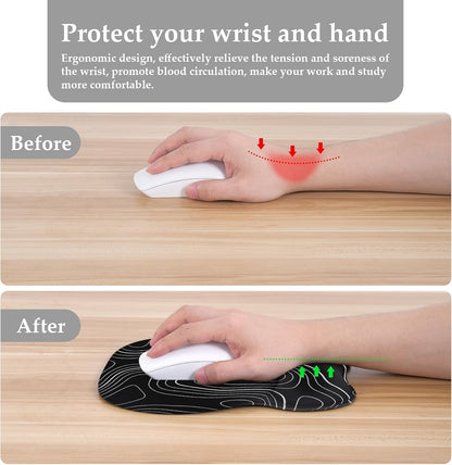 Ergonomic Mouse Pad with Wrist Rest, Memory Foam Support Mousepad