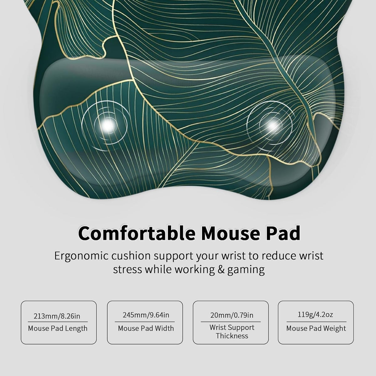 Ergonomic Mouse Pad with Wrist Rest, Memory Foam Support Mousepad