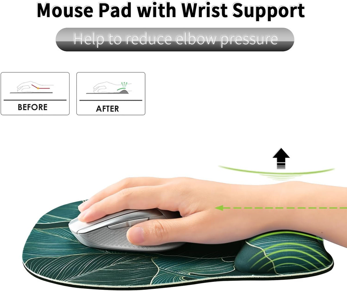 Ergonomic Mouse Pad with Wrist Rest, Memory Foam Support Mousepad