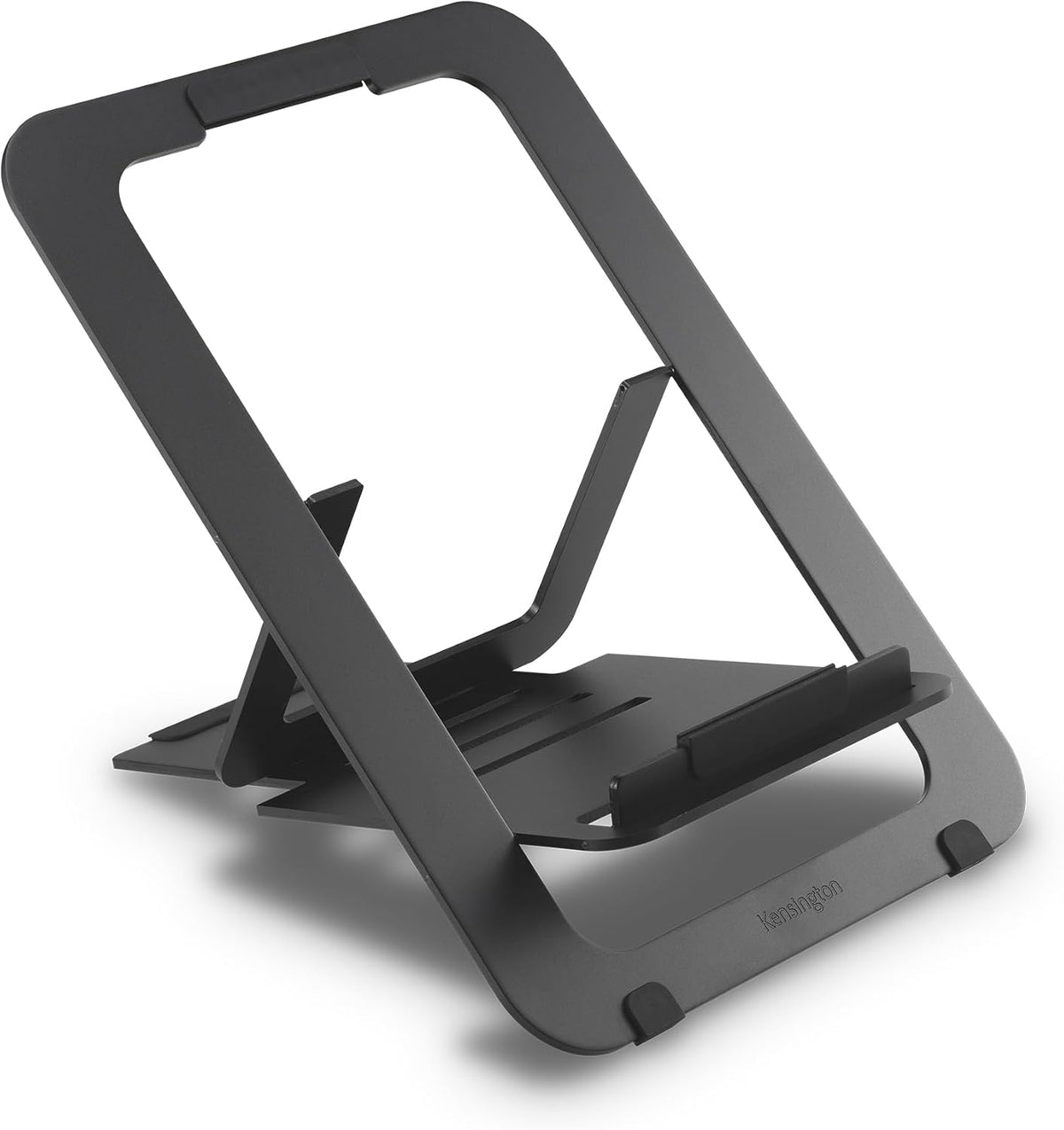 Adjustable Aluminum Laptop Stand for Desk, Ultra-Slim Lightweight Foldable Portable Notebook Holder, Anti-Slip Silicone Tablet Mount for 10"-17" Laptops and Tablets, Black K50428WW