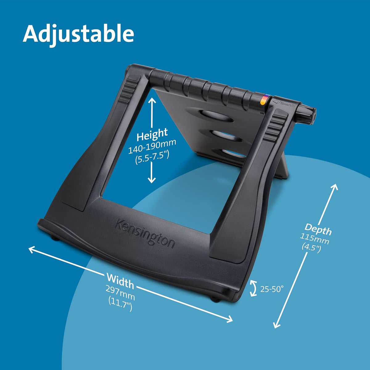 Adjustable Aluminum Laptop Stand for Desk, Ultra-Slim Lightweight Foldable Portable Notebook Holder, Anti-Slip Silicone Tablet Mount for 10"-17" Laptops and Tablets, Black K50428WW
