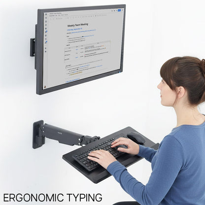 Black Pneumatic Arm Clamp-on 24 x 10 in Keyboard Tray, MOUNT-KB35CP