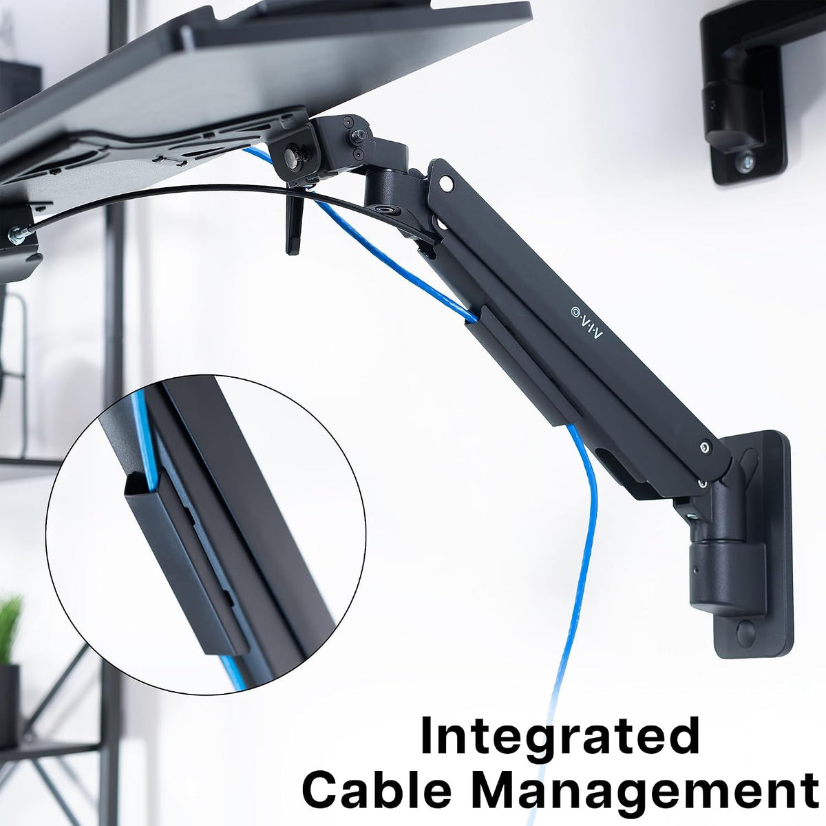Black Pneumatic Arm Clamp-on 24 x 10 in Keyboard Tray, MOUNT-KB35CP
