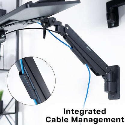 Black Pneumatic Arm Clamp-on 24 x 10 in Keyboard Tray, MOUNT-KB35CP