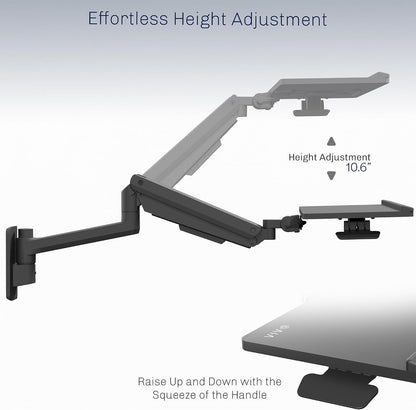 Black Pneumatic Arm Clamp-on 24 x 10 in Keyboard Tray, MOUNT-KB35CP