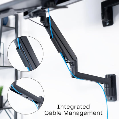 Black Pneumatic Arm Clamp-on 24 x 10 in Keyboard Tray, MOUNT-KB35CP