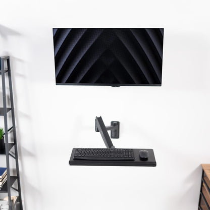 Black Pneumatic Arm Clamp-on 24 x 10 in Keyboard Tray, MOUNT-KB35CP