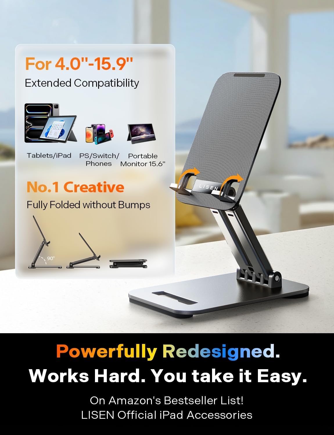 iPad Stand Tablet Holder for Desk, Kindle Accessories Stand for Apple