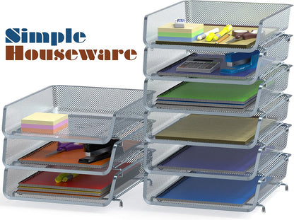 Stackable Letter Tray Organizer, 3-Pack, Black