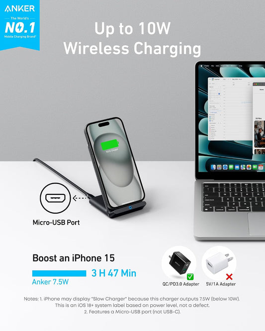 313 Qi-Certified 10W Max Wireless Charger Stand