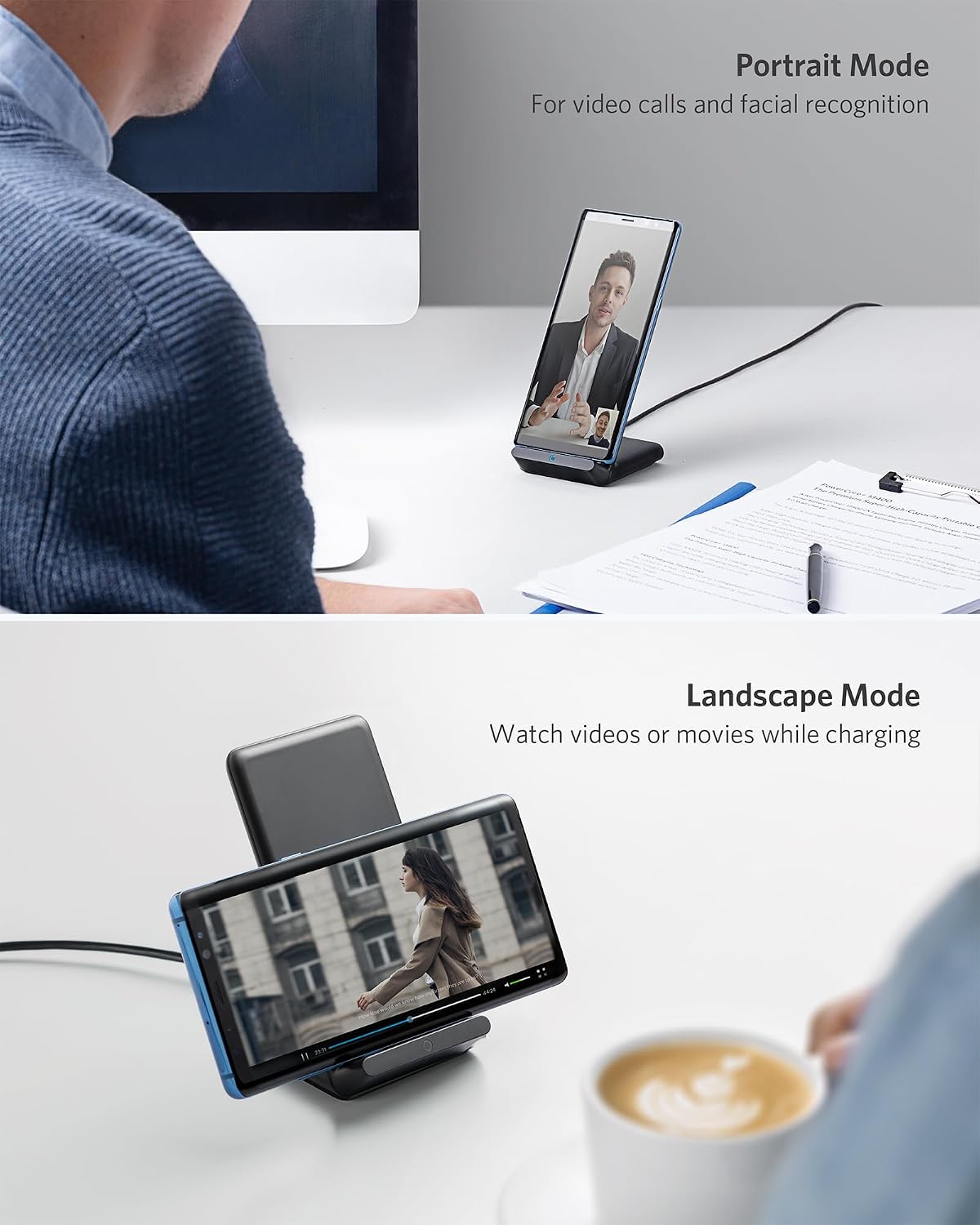 313 Qi-Certified 10W Max Wireless Charger Stand