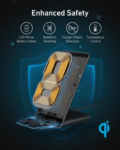 313 Qi-Certified 10W Max Wireless Charger Stand