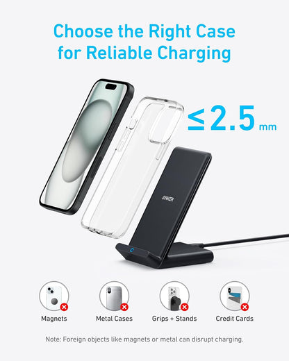313 Qi-Certified 10W Max Wireless Charger Stand