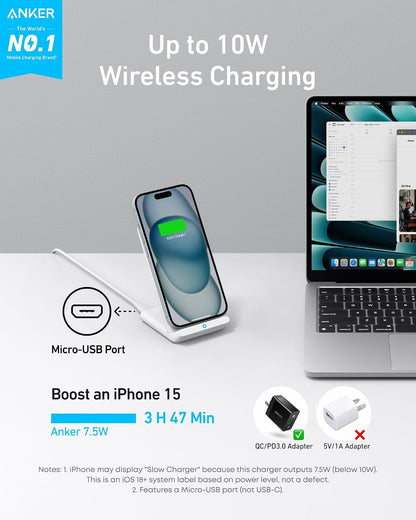 313 Qi-Certified 10W Max Wireless Charger Stand