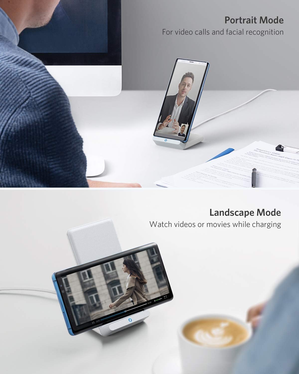 313 Qi-Certified 10W Max Wireless Charger Stand