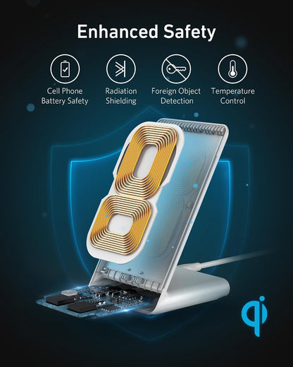 313 Qi-Certified 10W Max Wireless Charger Stand