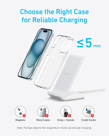 313 Qi-Certified 10W Max Wireless Charger Stand