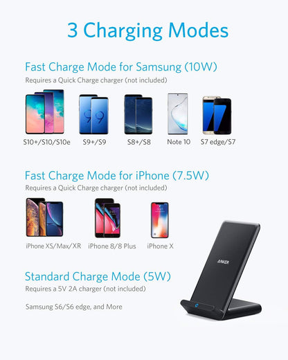 313 Qi-Certified 10W Max Wireless Charger Stand