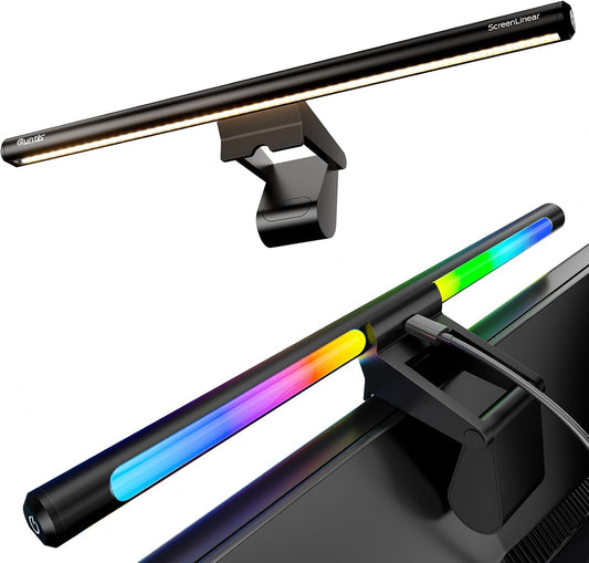 Monitor Light Bar 15.7 Inch, Eye Care Dual Light with 24 RGB Modes
