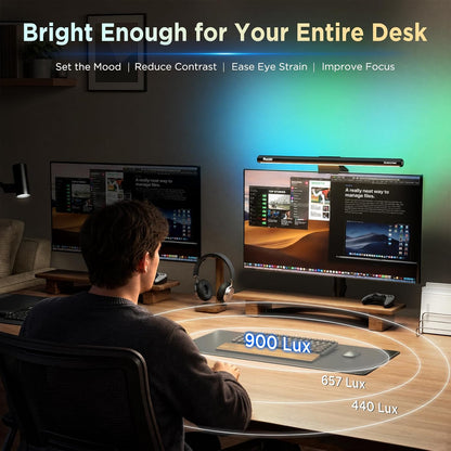 Monitor Light Bar 15.7 Inch, Eye Care Dual Light with 24 RGB Modes
