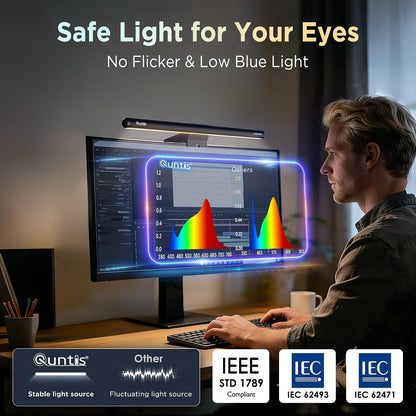 Monitor Light Bar 15.7 Inch, Eye Care Dual Light with 24 RGB Modes