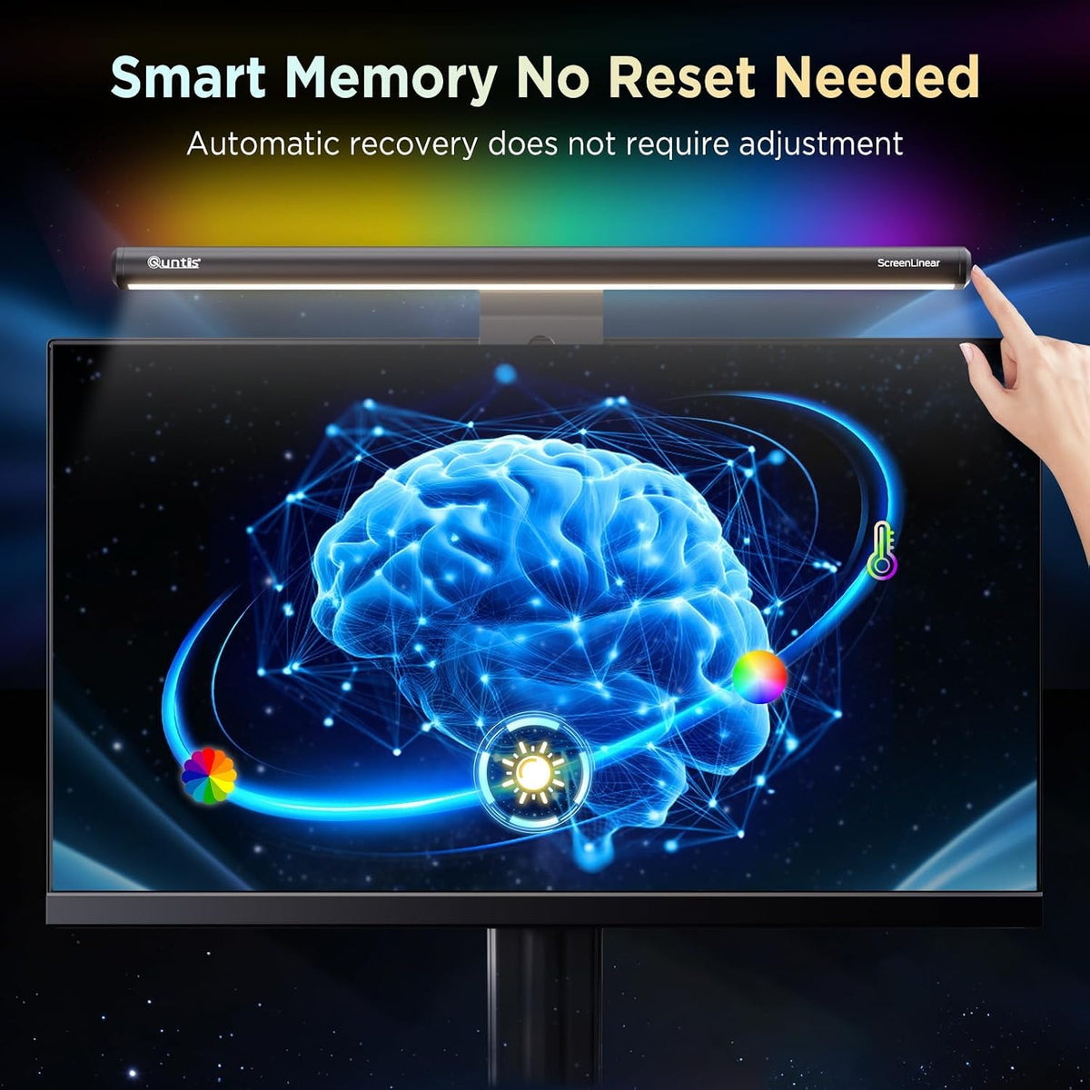 Monitor Light Bar 15.7 Inch, Eye Care Dual Light with 24 RGB Modes