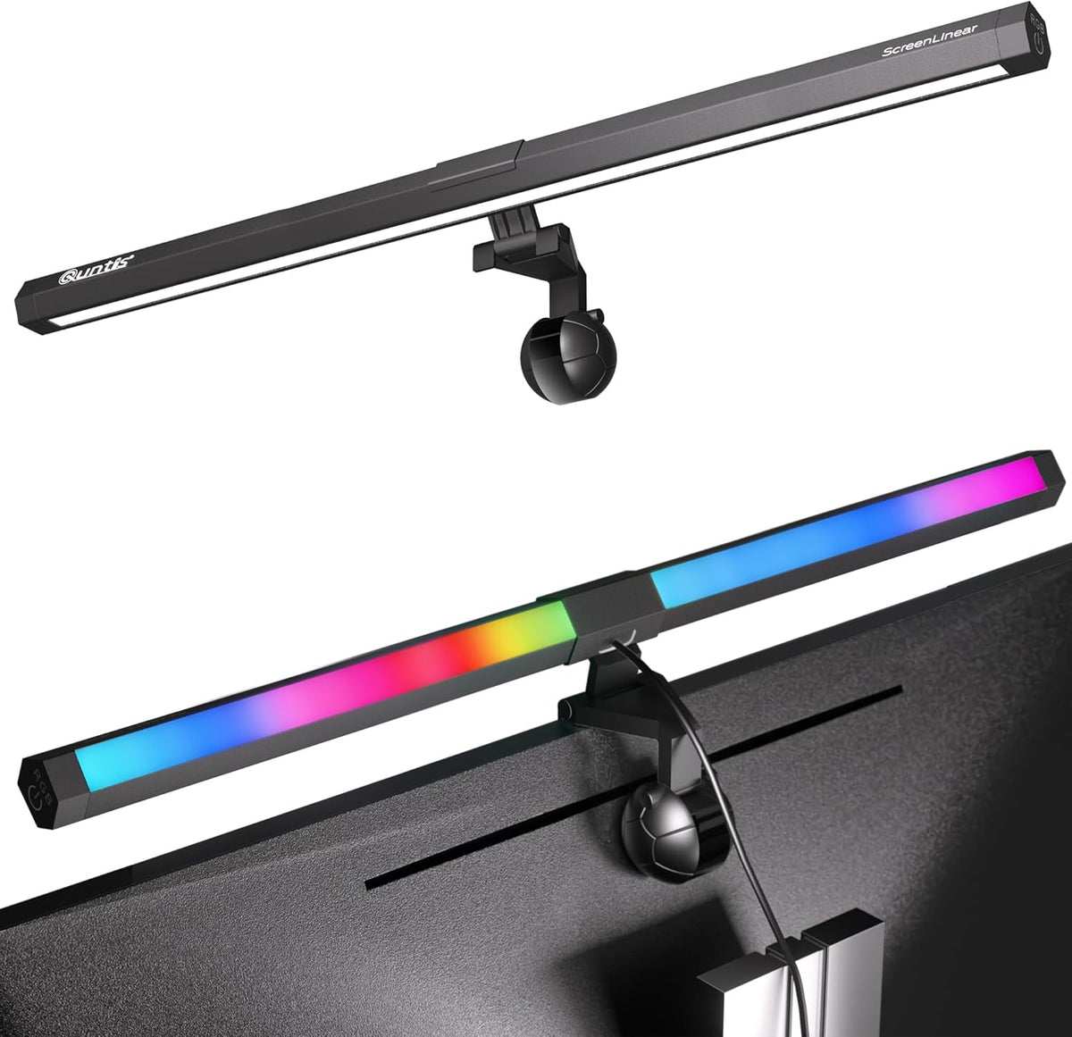 Monitor Light Bar 15.7 Inch, Eye Care Dual Light with 24 RGB Modes