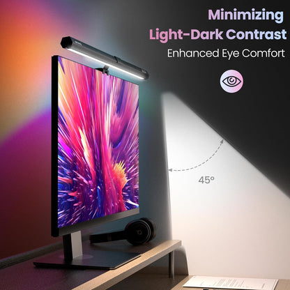 Monitor Light Bar 15.7 Inch, Eye Care Dual Light with 24 RGB Modes