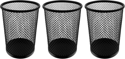 Desk Pencil Pen Holder, Wire Mesh Pen Cup Holder for Desk Organizer and Office Desk Accessories (3 Pack)