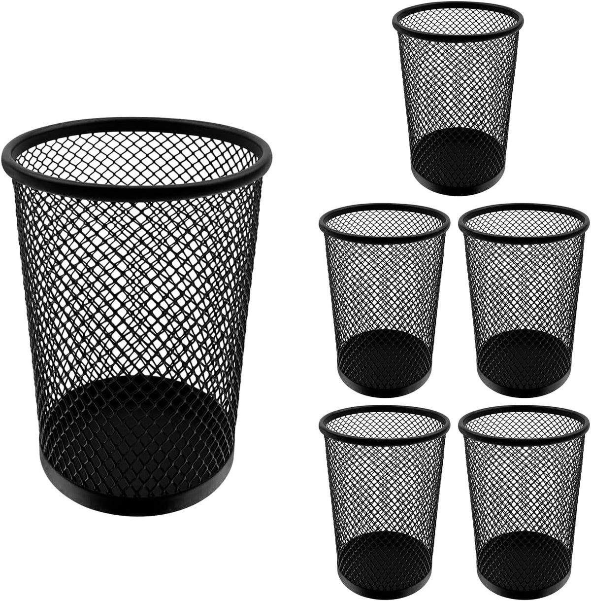 Desk Pencil Pen Holder, Wire Mesh Pen Cup Holder for Desk Organizer and Office Desk Accessories (3 Pack)