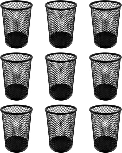 Desk Pencil Pen Holder, Wire Mesh Pen Cup Holder for Desk Organizer and Office Desk Accessories (3 Pack)