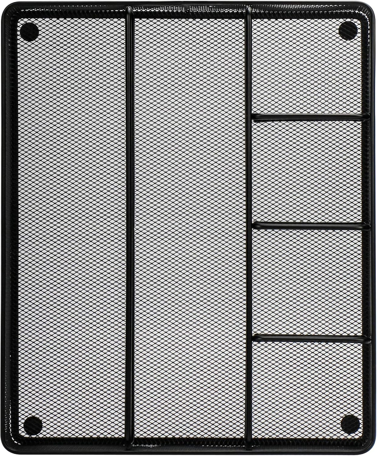 Annova Desk Drawer Organizer Tray for Office Organization - Metal Mesh - Storage Tray with Dividers for Pens, Desktop Accessories, Bathroom, Kitchen, Makeup and Office Supplies (Small, Gold)
