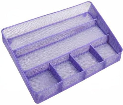Annova Desk Drawer Organizer Tray for Office Organization - Metal Mesh - Storage Tray with Dividers for Pens, Desktop Accessories, Bathroom, Kitchen, Makeup and Office Supplies (Small, Gold)