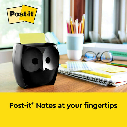 Note Dispenser, Black Owl Design, 1 Dispenser, 1 Pad, 45 Sheets