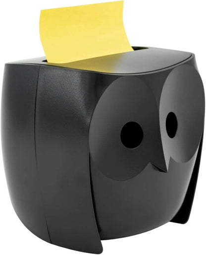 Note Dispenser, Black Owl Design, 1 Dispenser, 1 Pad, 45 Sheets