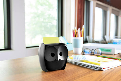 Note Dispenser, Black Owl Design, 1 Dispenser, 1 Pad, 45 Sheets