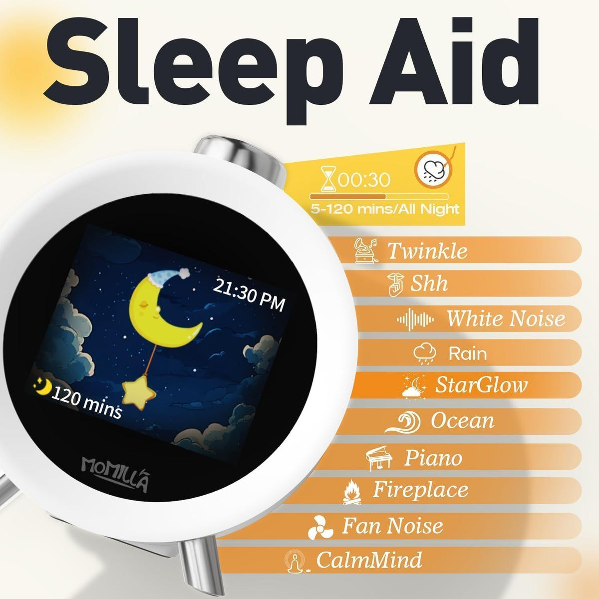 Alarm Clocks for Bedrooms, 2.8" Color Display, 4 Alarms Easy to Set