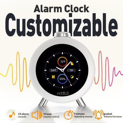 Alarm Clocks for Bedrooms, 2.8" Color Display, 4 Alarms Easy to Set