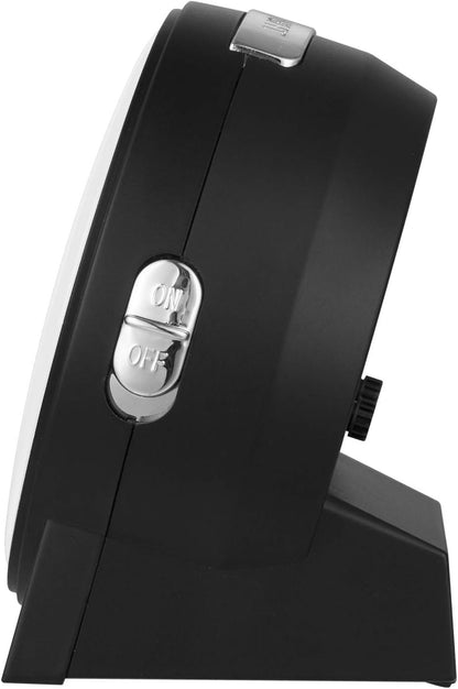 4.3" No Ticking Analog Alarm Clock,Silent Readable for Seniors,Easy to Set,Gradual Rise Alarm,Big Numbers,On/Off Switch on Side,Gentle Wake,Snooze,Lighted on Demand,Battery Operated,Black