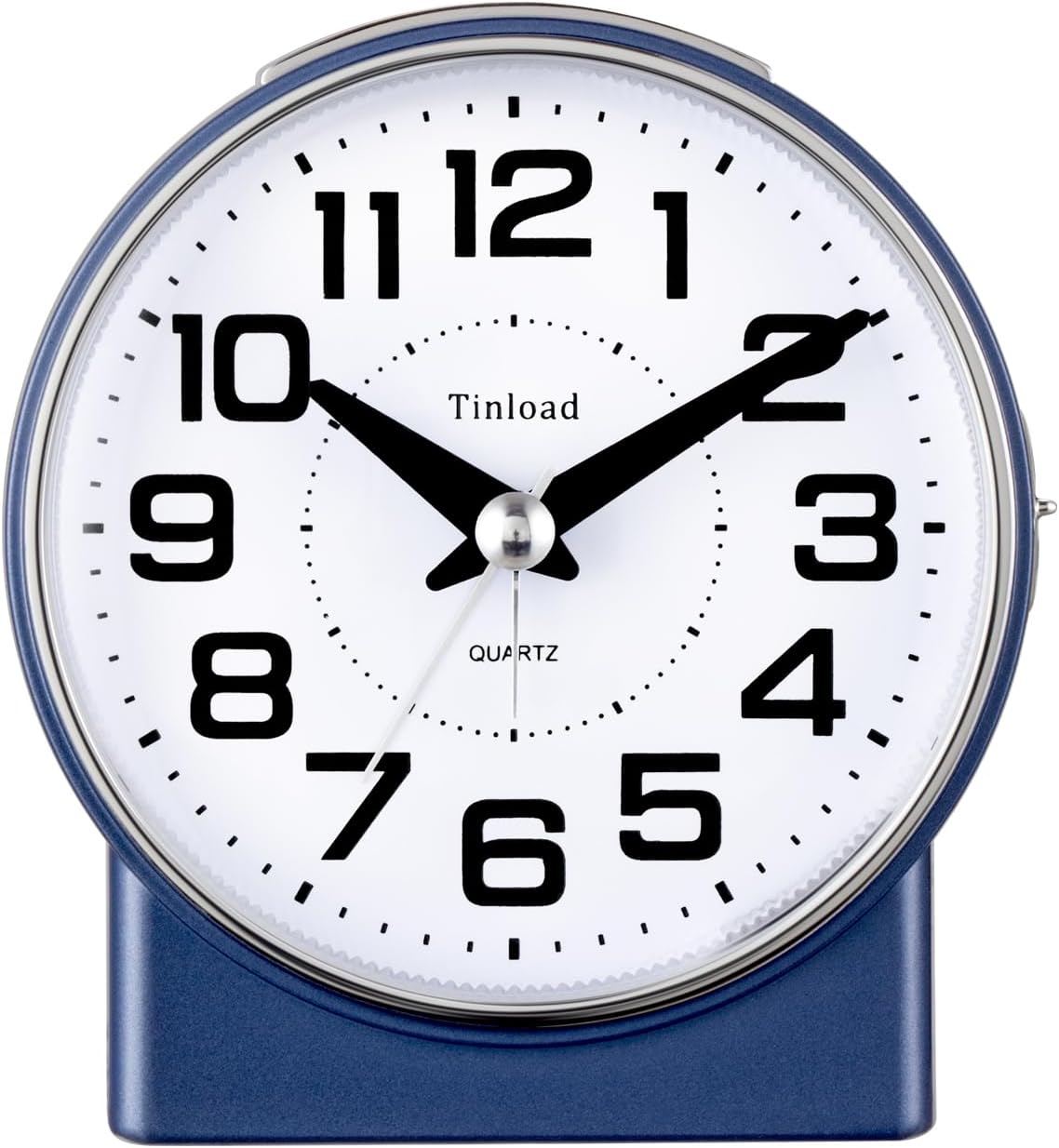 4.3" No Ticking Analog Alarm Clock,Silent Readable for Seniors,Easy to Set,Gradual Rise Alarm,Big Numbers,On/Off Switch on Side,Gentle Wake,Snooze,Lighted on Demand,Battery Operated,Black