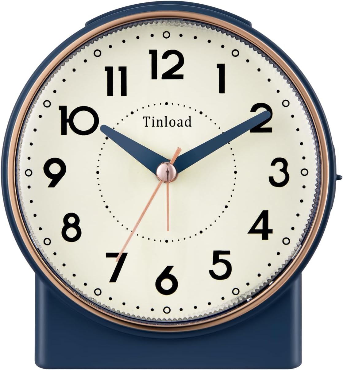 4.3" No Ticking Analog Alarm Clock,Silent Readable for Seniors,Easy to Set,Gradual Rise Alarm,Big Numbers,On/Off Switch on Side,Gentle Wake,Snooze,Lighted on Demand,Battery Operated,Black