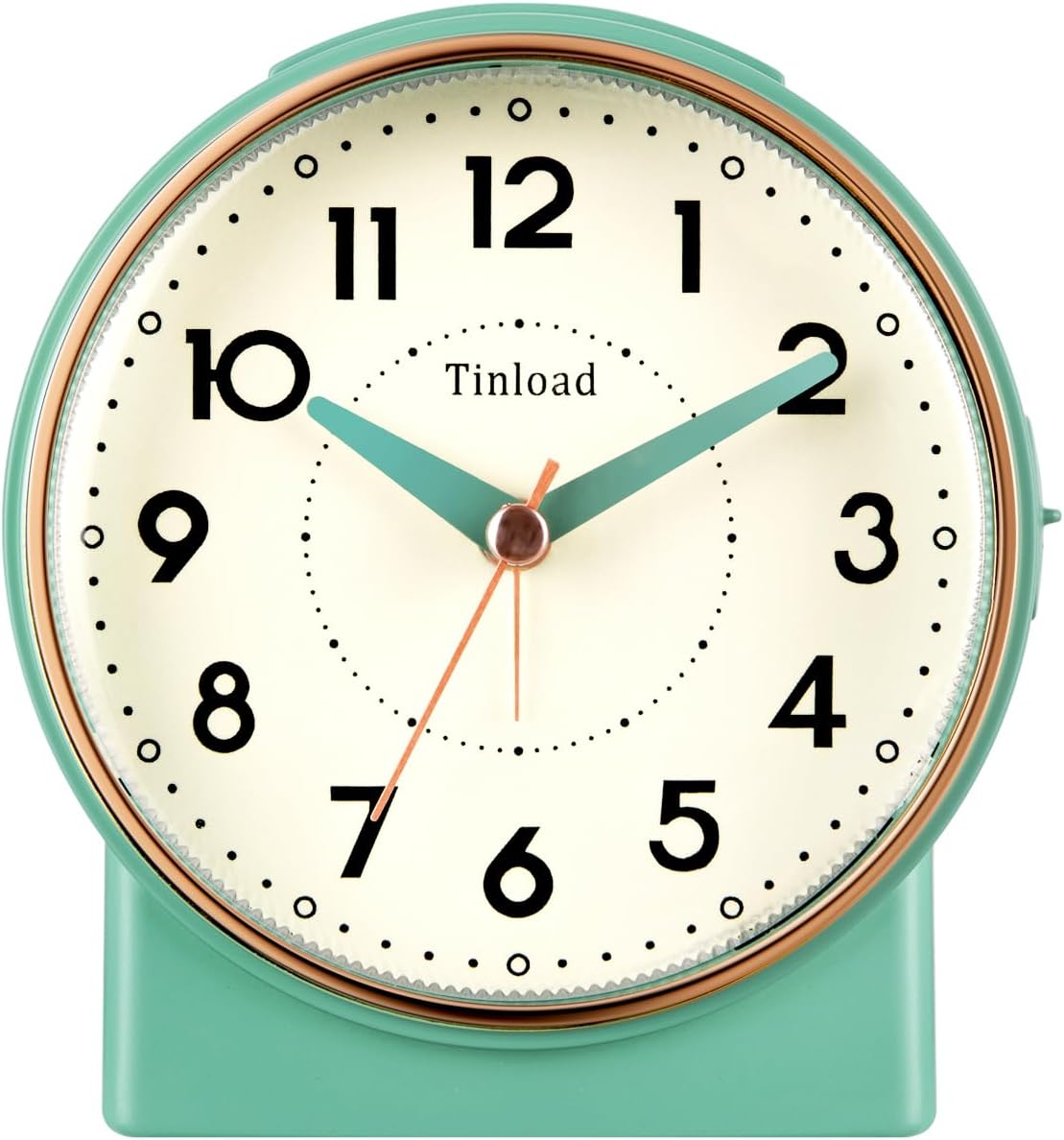 4.3" No Ticking Analog Alarm Clock,Silent Readable for Seniors,Easy to Set,Gradual Rise Alarm,Big Numbers,On/Off Switch on Side,Gentle Wake,Snooze,Lighted on Demand,Battery Operated,Black